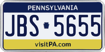 PA license plate JBS5655