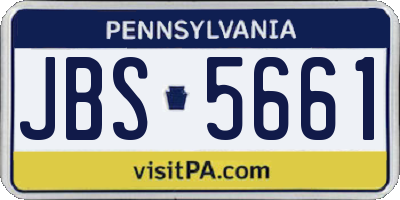 PA license plate JBS5661