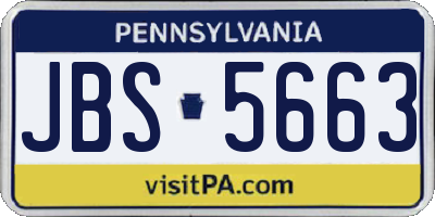 PA license plate JBS5663