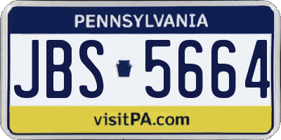 PA license plate JBS5664
