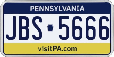 PA license plate JBS5666