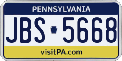 PA license plate JBS5668