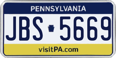PA license plate JBS5669