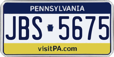 PA license plate JBS5675