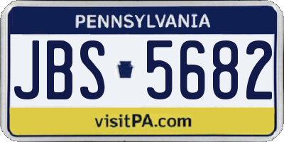 PA license plate JBS5682