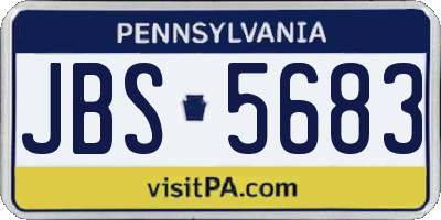 PA license plate JBS5683