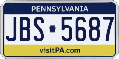 PA license plate JBS5687
