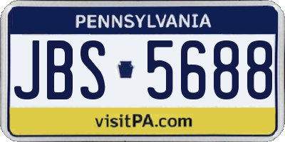 PA license plate JBS5688