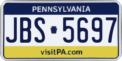 PA license plate JBS5697
