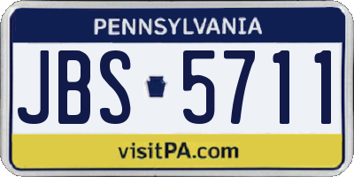 PA license plate JBS5711
