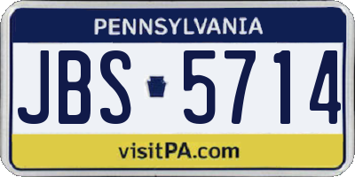 PA license plate JBS5714
