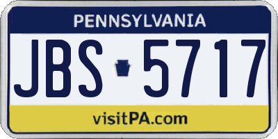 PA license plate JBS5717