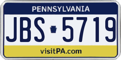 PA license plate JBS5719