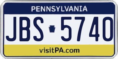PA license plate JBS5740