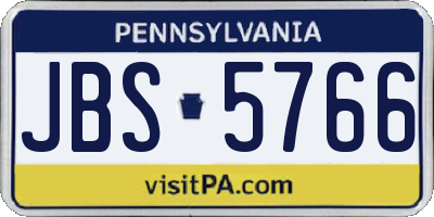 PA license plate JBS5766