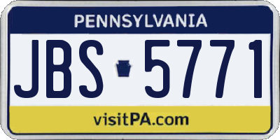 PA license plate JBS5771