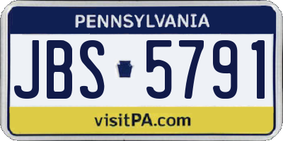 PA license plate JBS5791