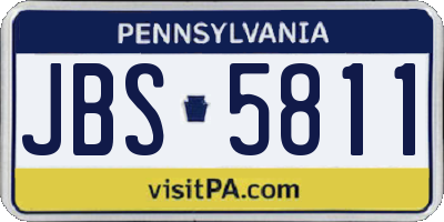 PA license plate JBS5811