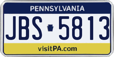 PA license plate JBS5813