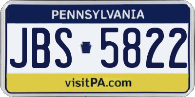 PA license plate JBS5822