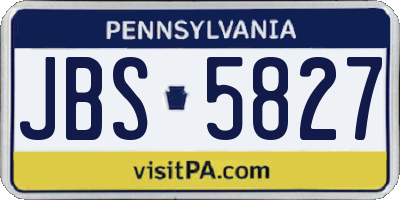 PA license plate JBS5827
