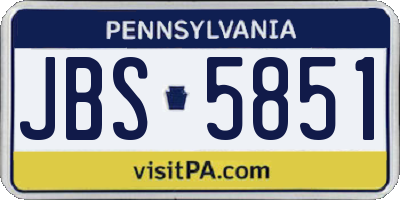 PA license plate JBS5851