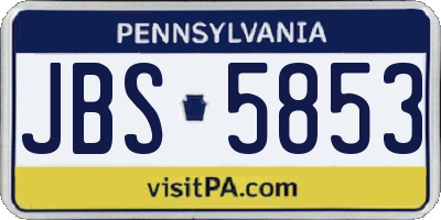 PA license plate JBS5853