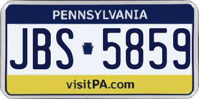 PA license plate JBS5859