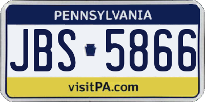 PA license plate JBS5866