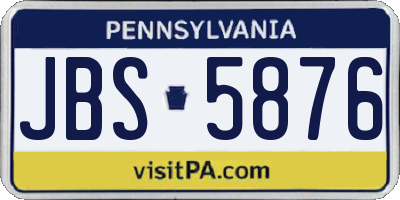 PA license plate JBS5876