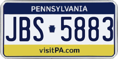 PA license plate JBS5883