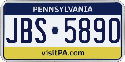 PA license plate JBS5890