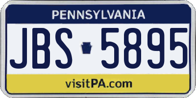 PA license plate JBS5895