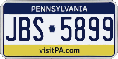 PA license plate JBS5899