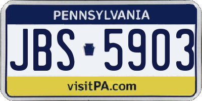 PA license plate JBS5903