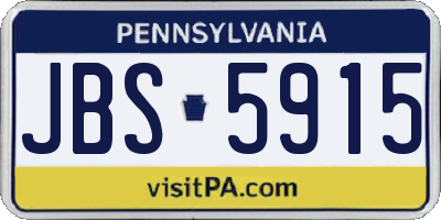 PA license plate JBS5915