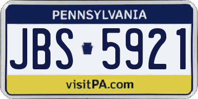 PA license plate JBS5921