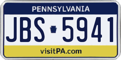 PA license plate JBS5941