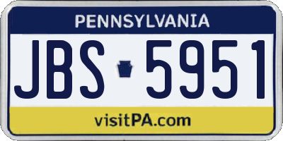PA license plate JBS5951