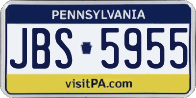 PA license plate JBS5955
