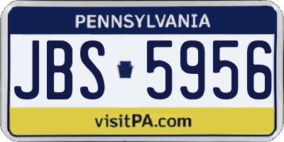 PA license plate JBS5956