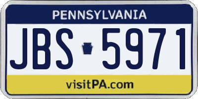 PA license plate JBS5971