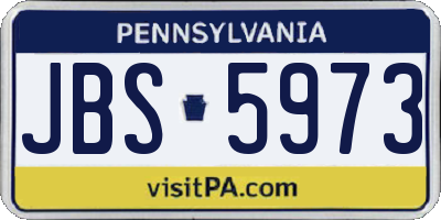 PA license plate JBS5973