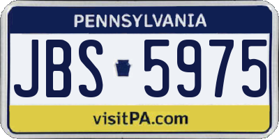PA license plate JBS5975