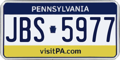 PA license plate JBS5977