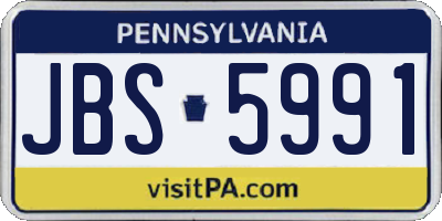 PA license plate JBS5991