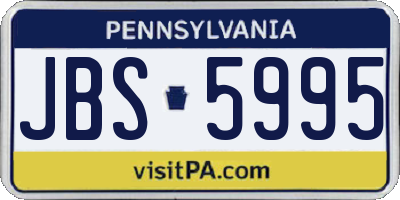 PA license plate JBS5995