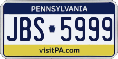 PA license plate JBS5999