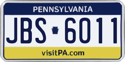 PA license plate JBS6011