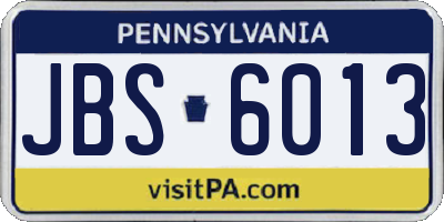 PA license plate JBS6013